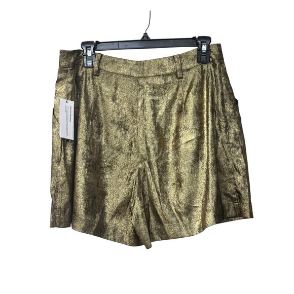 GUESS Topia Metallic Tie-Front Shorts , Gold,  Sz. M- NO BELT - Picture 9 of 14